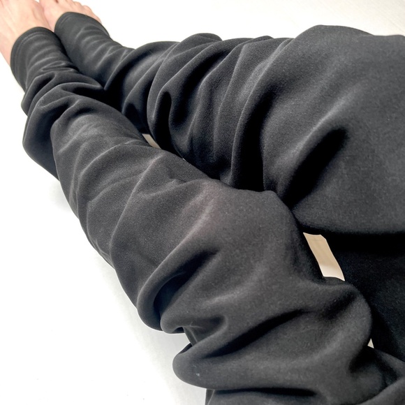 Black Fleece Lined Leg Warmers Warm Leggings Long Thigh Highs Slouch Socks Warm - Picture 5 of 8